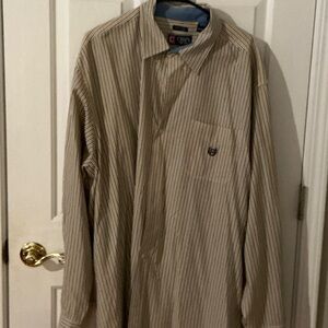 Chaps Men's Striped Shirt in Blue and Yellow